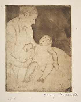 Mary Cassatt, Bill lying on his Mother's lap, MMA