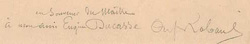 autograph dedication by Alfred Robaut