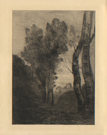 Corot, etching, Environs de Rome