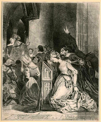 Eugène Delacroix, Marguerite à l'Eglise, lithographie