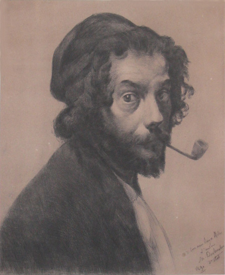 Marcellin Desboutin, Homme &agrave; la Pipe, drypoint