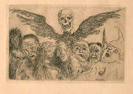 James Ensor, Péchés Capitaux dominés par la Mort, eau-forte