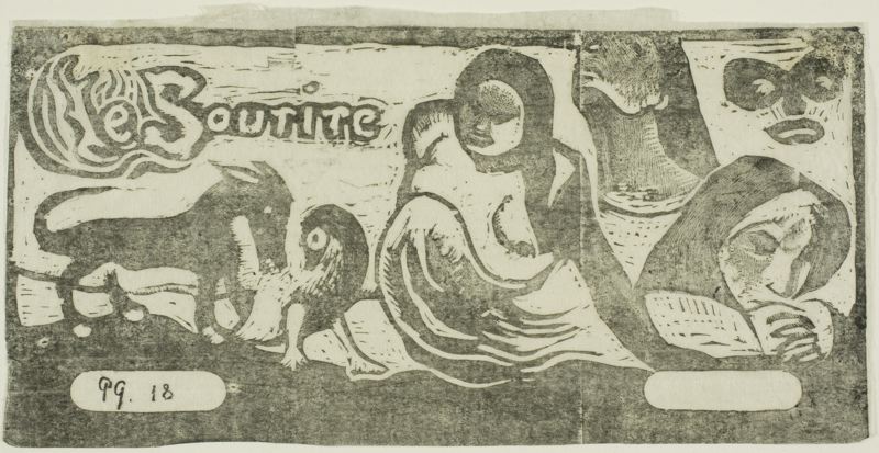 Gauguin, Le Sourire, woodcut, AIC