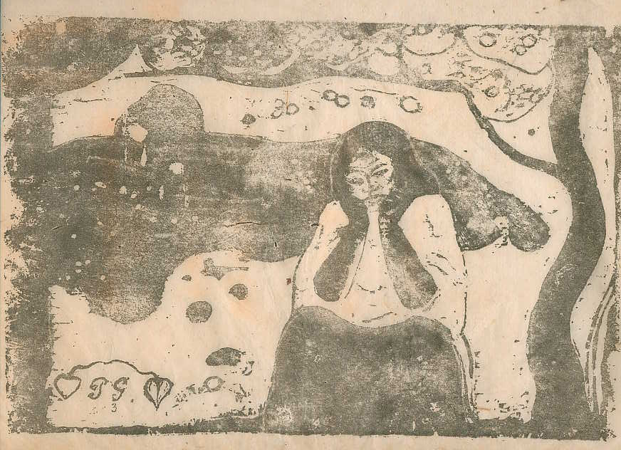 Paul Gauguin, Misres Humaines, woodcut