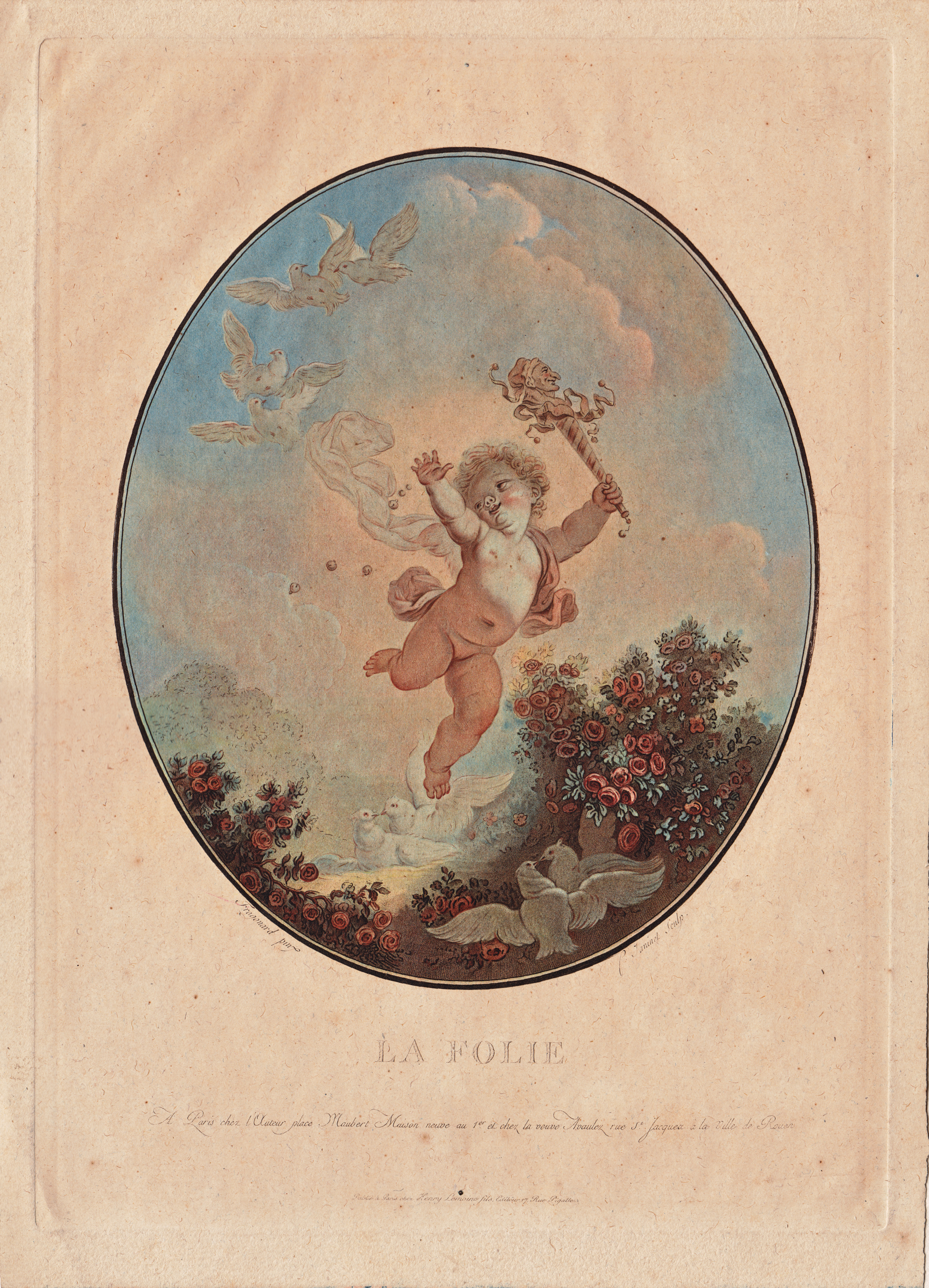 Jean-Franois Janinet, La Folie, color engraving and aquatint, 1777