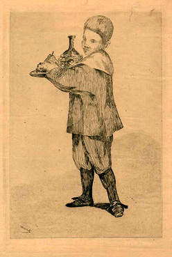 Edouard Manet, Child carrying a Platter, etching