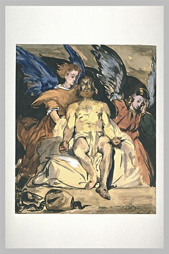 Manet, Christ aux Anges, watercolor drawing