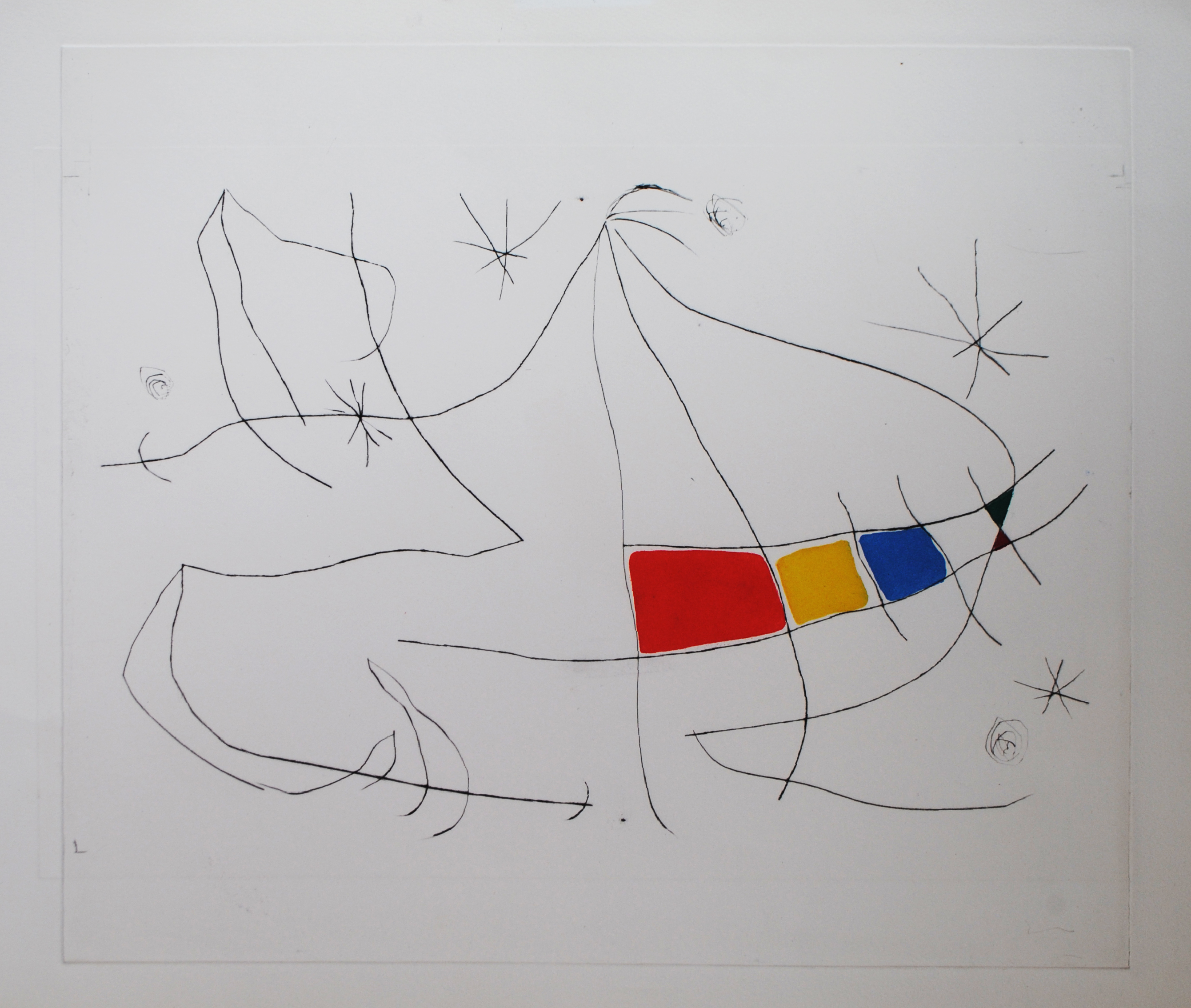 Miro, L'Issue Drobe, D691, drypoint and aquatint, trial proof