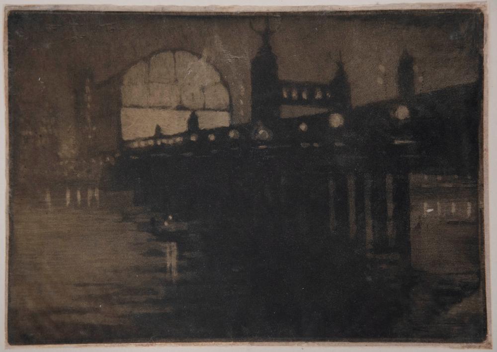 Joseph Pennell, Charing Cross at Night, aquatint, 1896