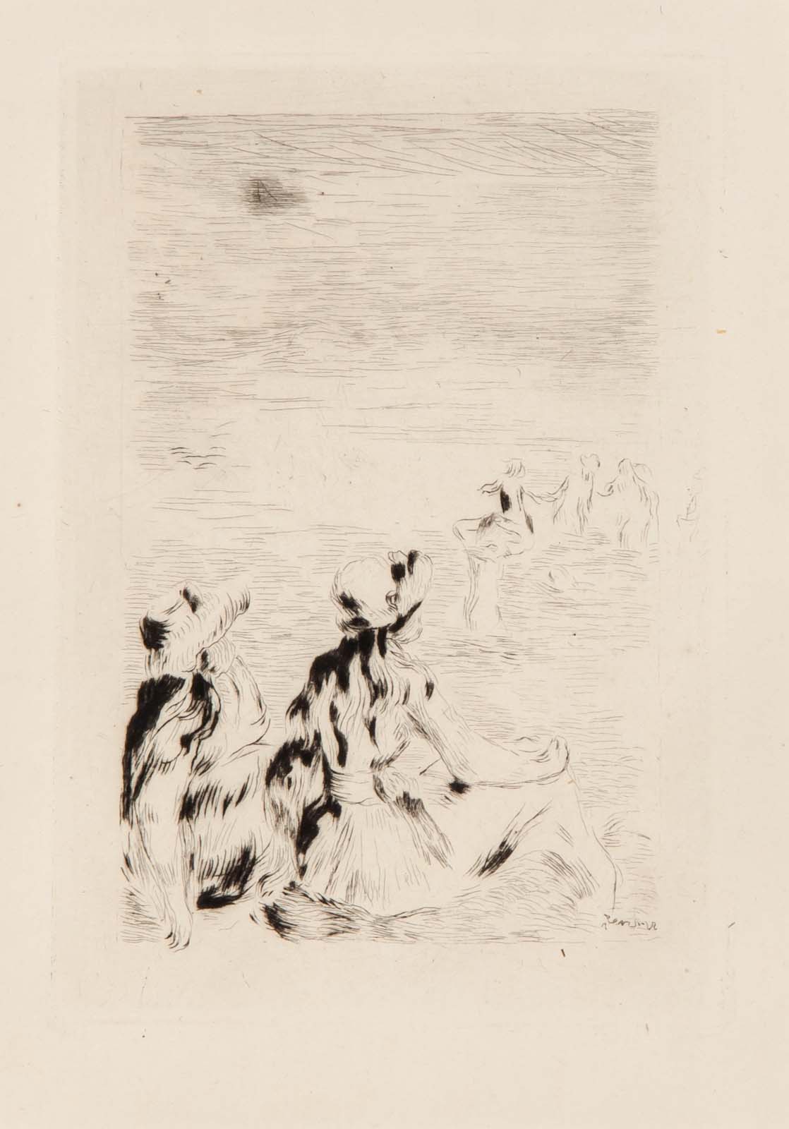 Renoir, Sur la Plage,  Berneval, drypoint