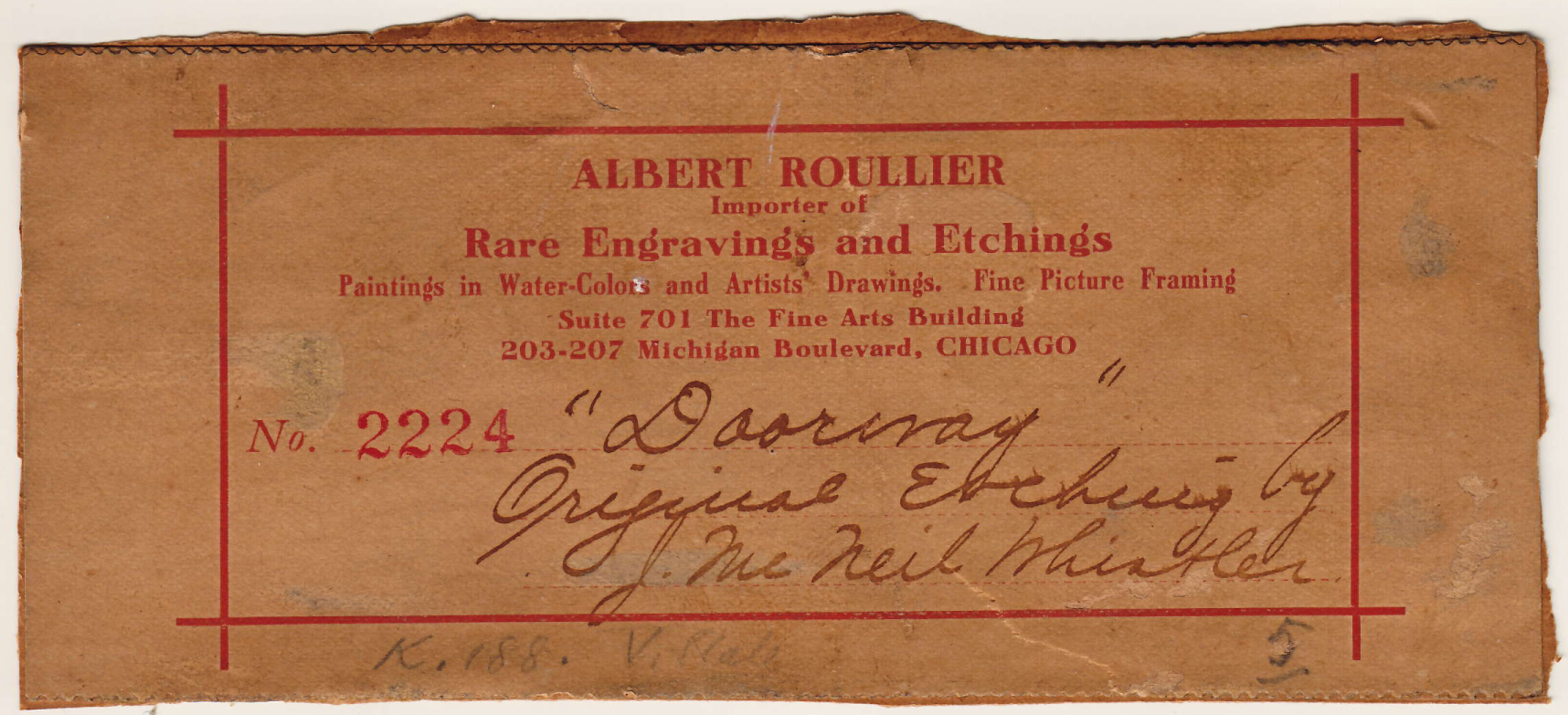 Albert Roullier label, Whistler, The Doorway