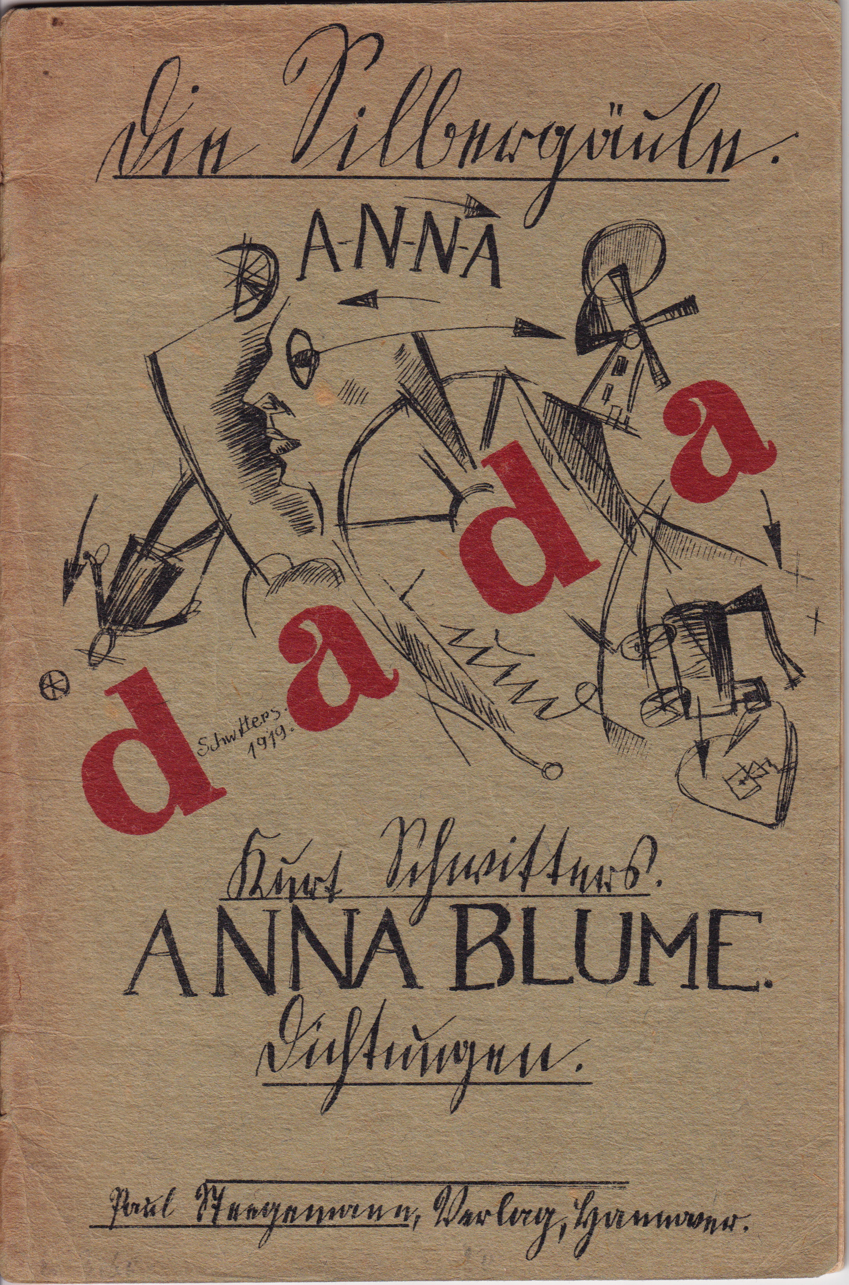 Schwitters, Anna Blume, cover, first edition