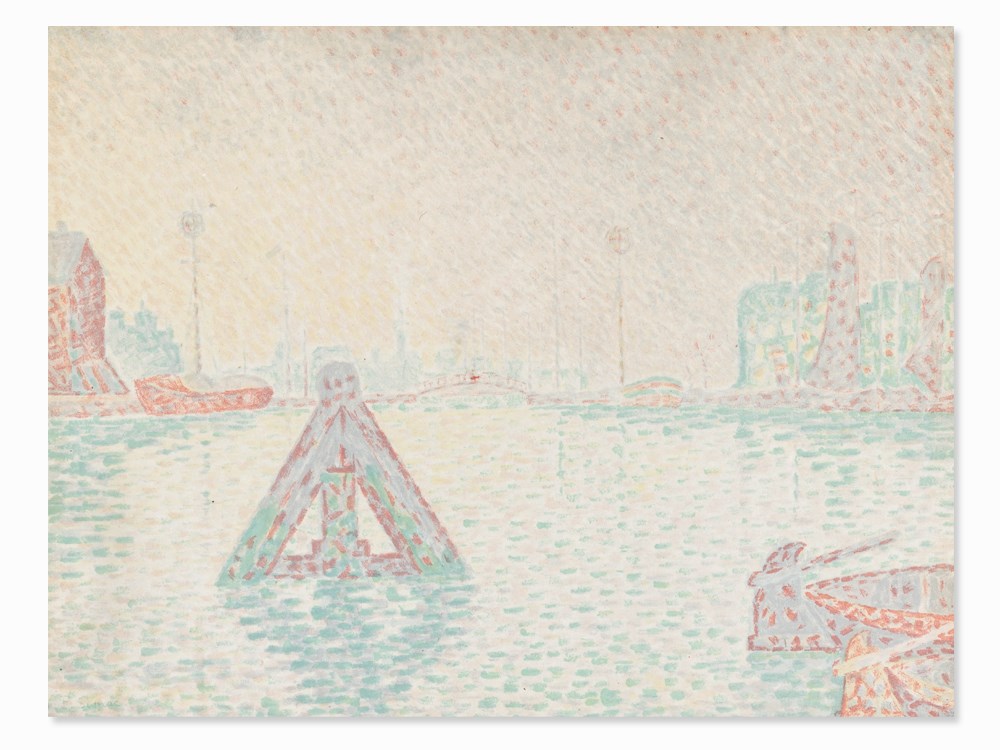 Paul Signac, En Hollande - La Balise, color lithograph 1894