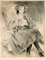 Jacques Villon, Yvonne aux Mains Croisées, pointe sèche