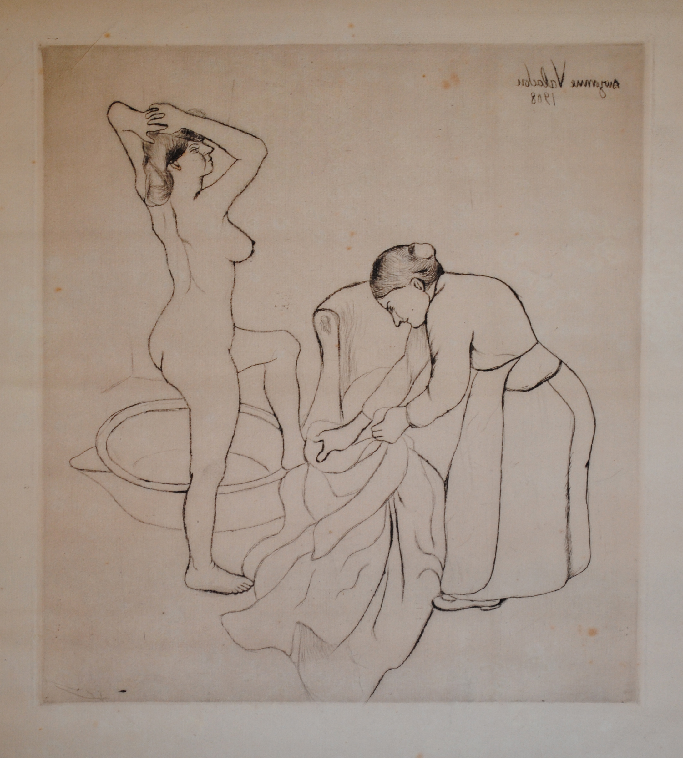 Valadon, Fille aux Gros Seins et Femme Vieille, E24, drypoint, 1908