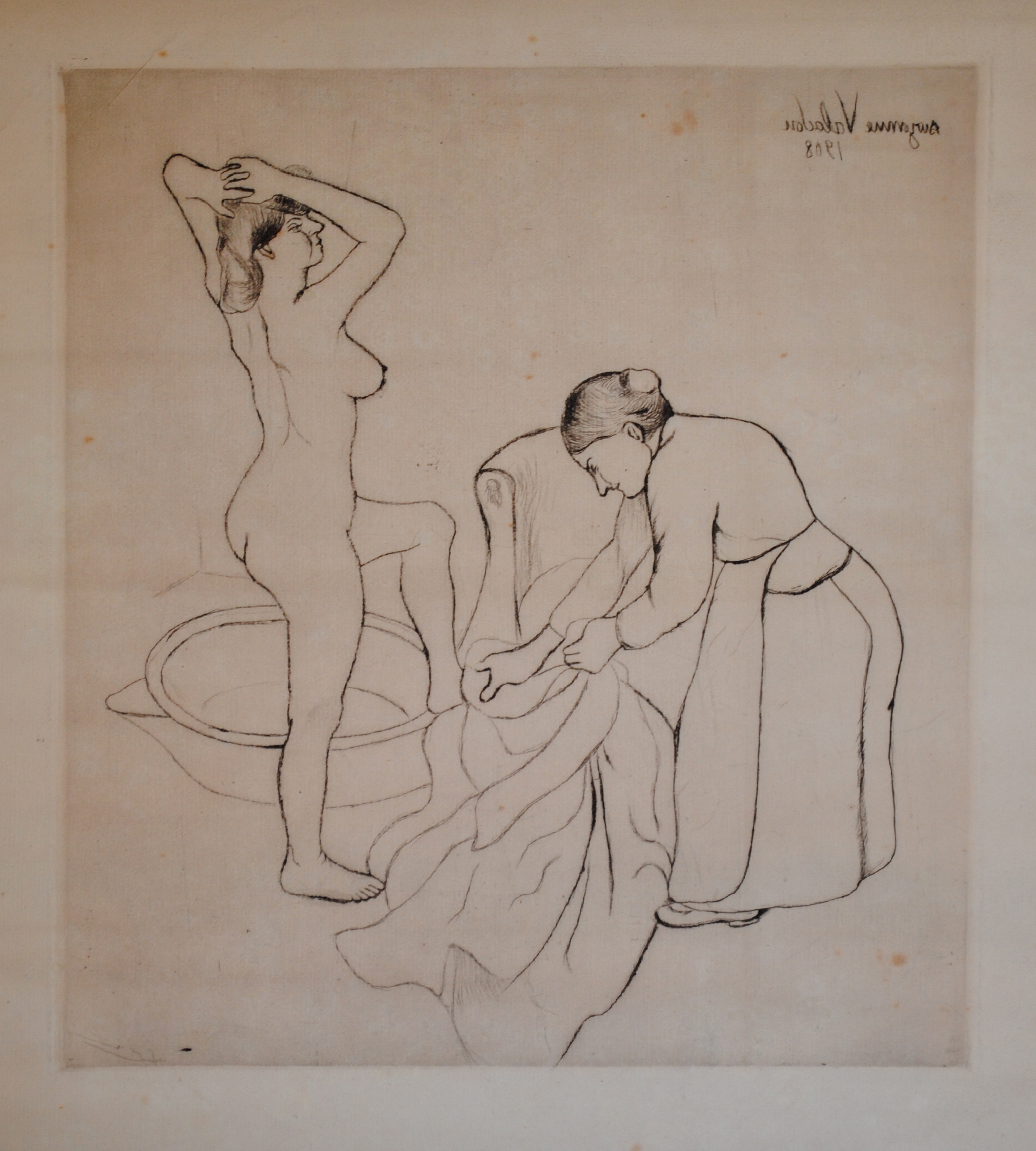 Valadon, Fille aux Gros Seins et Femme Vieille, E24, drypoint