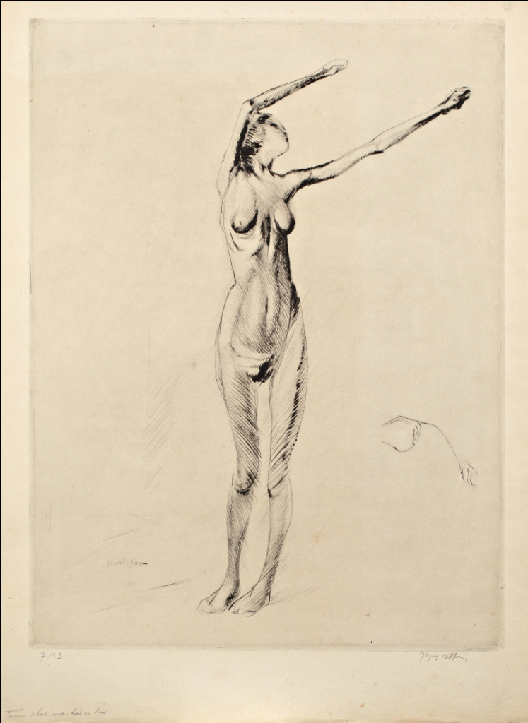 Jacques Villon, Nue debout, drypoint, 1909-1910