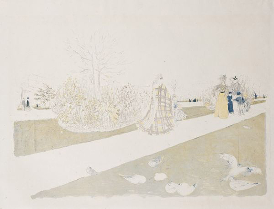 Edouard Vuillard, Jardin des Tuileries, lithograph