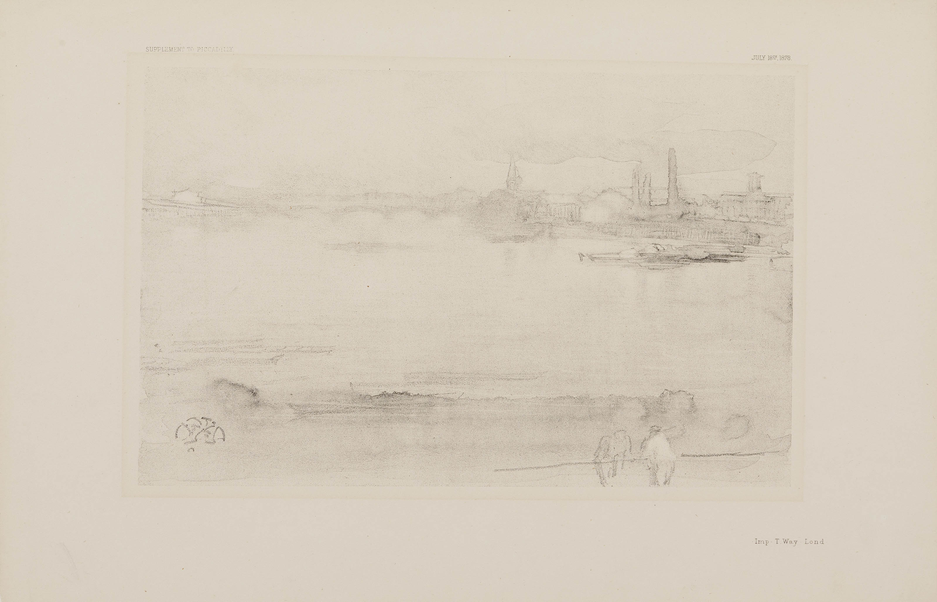 James Whistler, Early Morning, lithotint, 1878